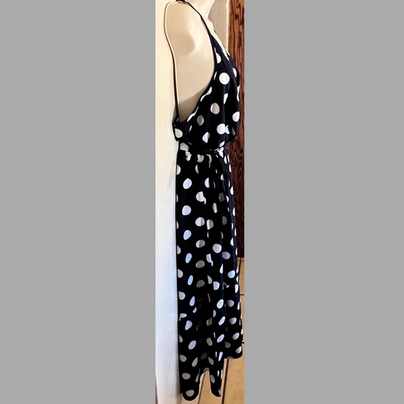 Woman’s Navy Blue White Dots Dress - Picture 2 of 6
